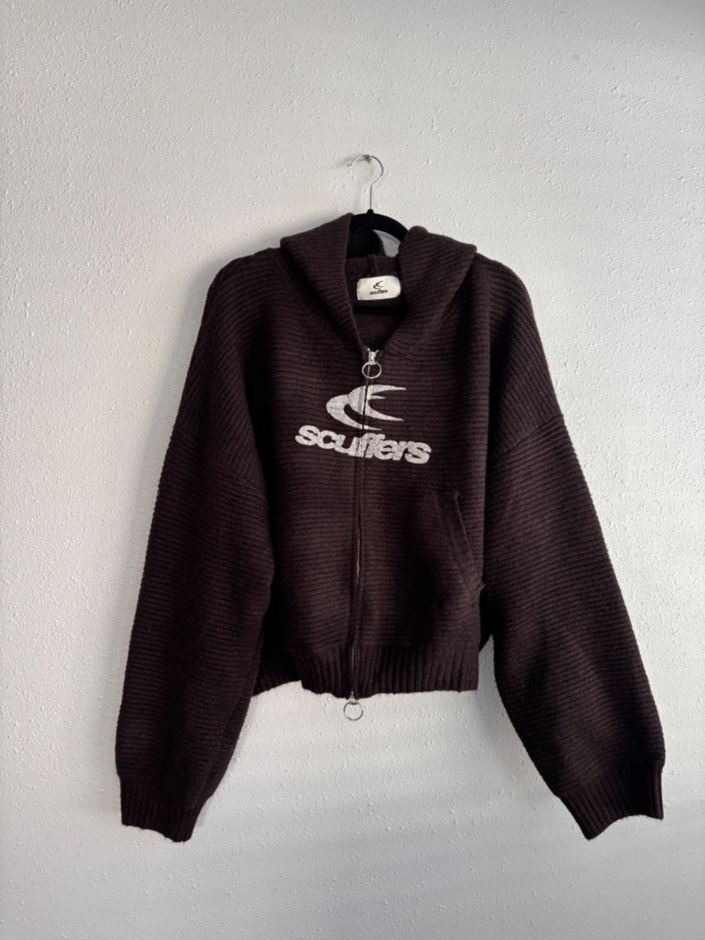 Scuffers Roots Brown Knit Zipper Hoodie